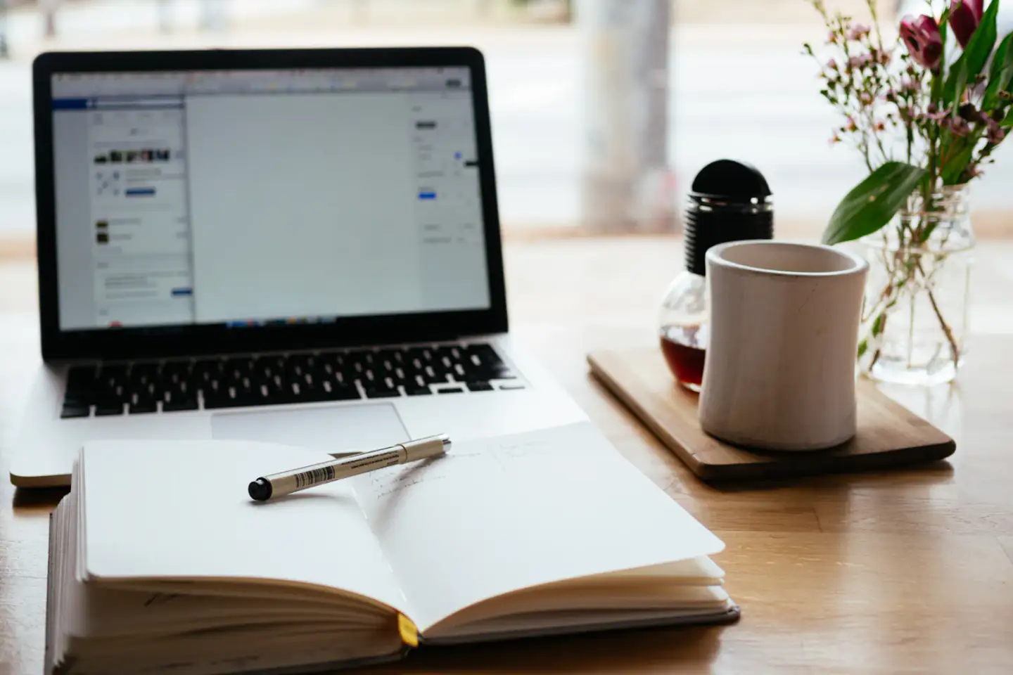 Laptop and notebook prepared for online learning