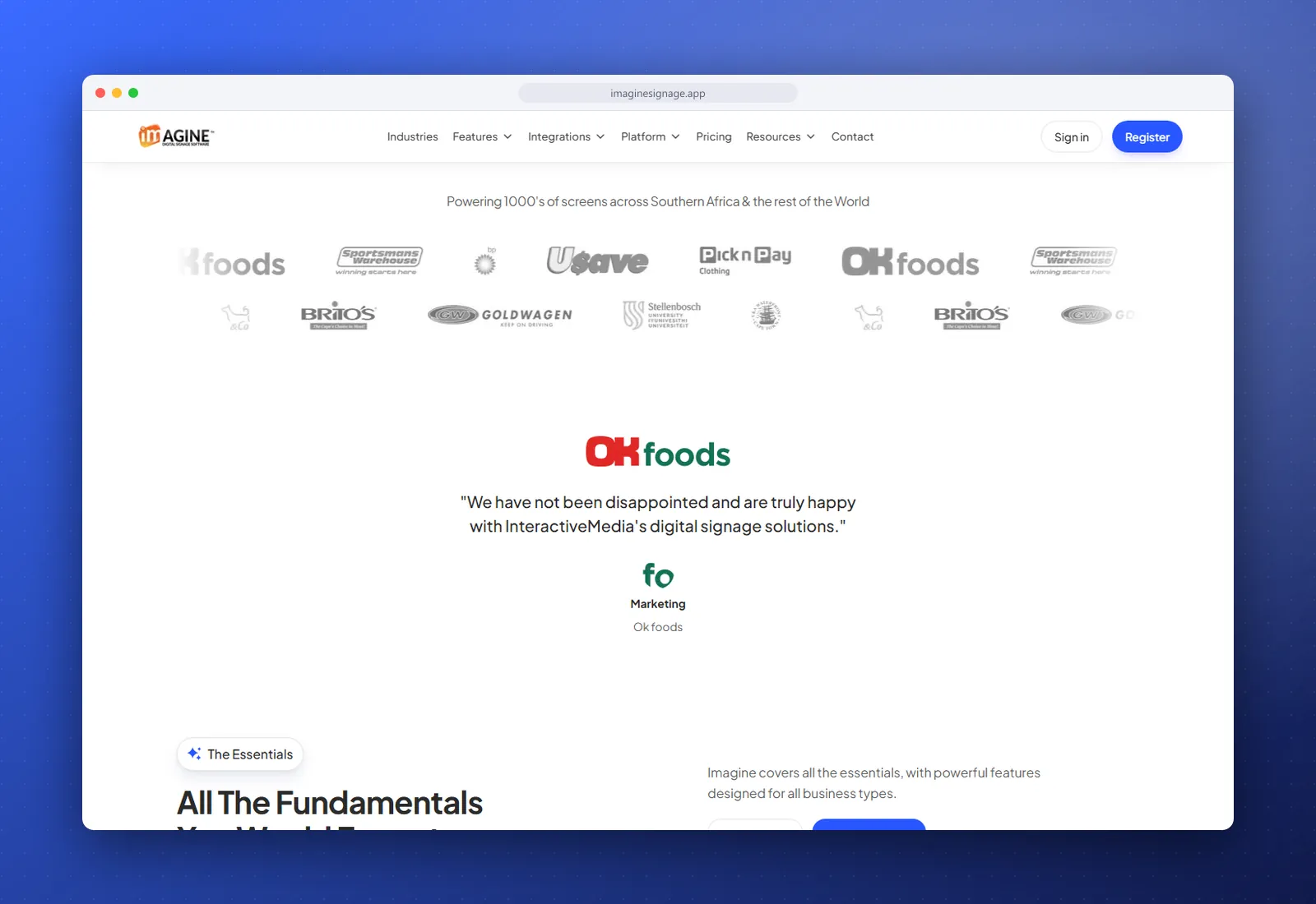 Imagine Signage saas platform - view 1