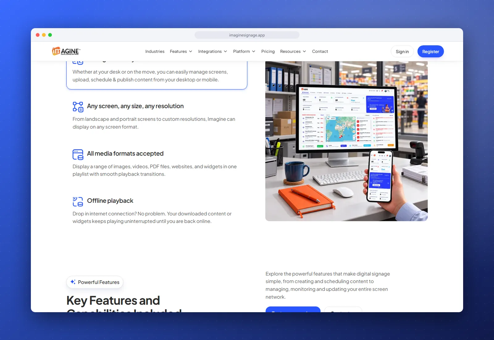 Imagine Signage saas platform - view 2