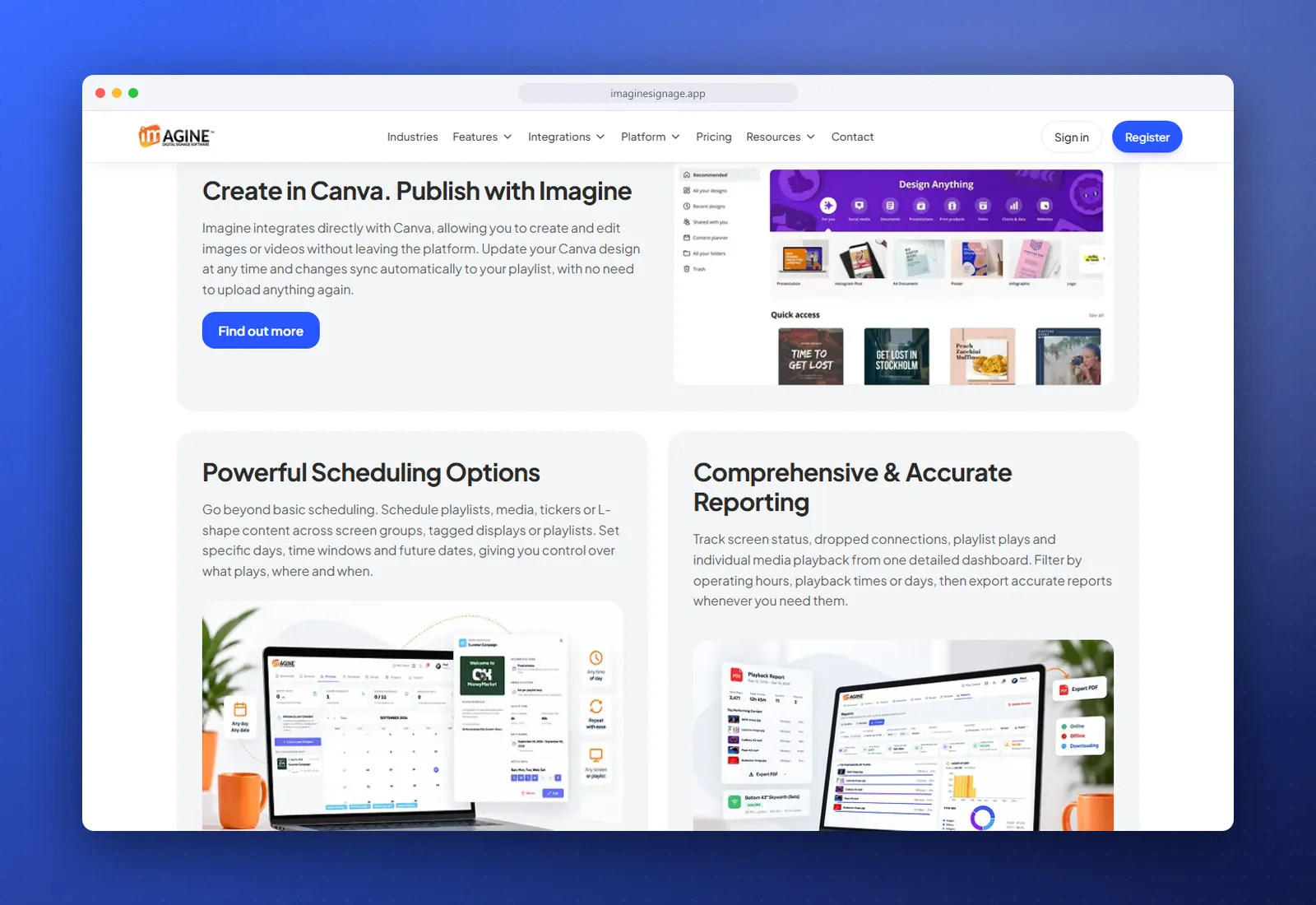 Imagine Signage saas platform - view 3